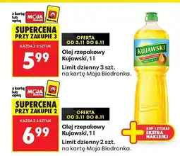 Biedronka Olej rzepakowy 1l Kujawski oferta
