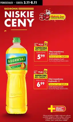 Biedronka Olej rzepakowy 1l Kujawski oferta
