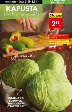 Biedronka Kapusta na gołąbki na wagę Biedronka oferta