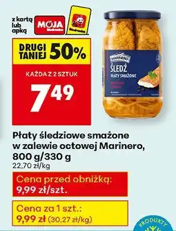 Biedronka Płaty śledziowe smażone w zalewie octowej Marinero, 800 g/330 g oferta