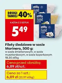 Biedronka Filety śledziowe w sosie Marinero, 300 g w sosie śmietanowym oferta
