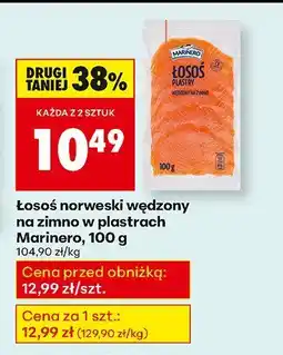 Biedronka Łosoś norweski wędzony na zimno w plastrach Marinero, 100 g oferta