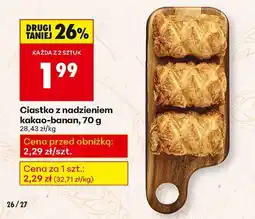 Biedronka Ciastko z nadzieniem kakao-banan, 70 g Biedronka oferta