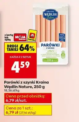 Biedronka Parówki z szynki Kraina Wędlin Natura, 250 g oferta