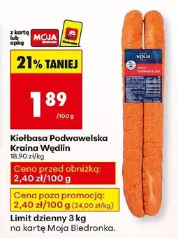 Biedronka Kiełbasa Podwawelska Kraina Wędlin oferta