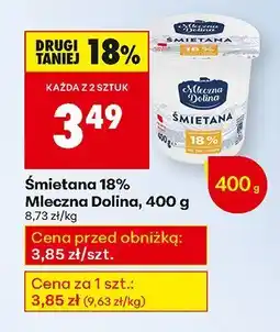 Biedronka Śmietana 18% Mleczna Dolina, 400 g oferta