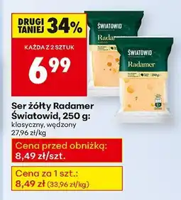 Biedronka Ser żółty Radamer Światowid, 250 g oferta