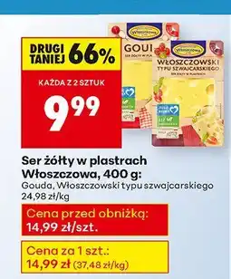 Biedronka Ser żółty w plastrach Gouda 400 g Włoszczowa oferta