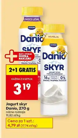 Biedronka Jogurt skyr Danio, różne rodzaje oferta