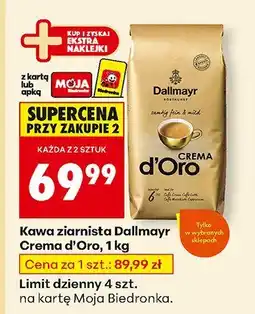 Biedronka Kawa ziarnista Dallmayr Crema d'Oro oferta