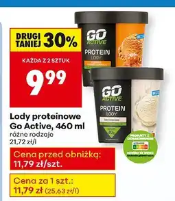 Biedronka Lody proteinowe Go Active, 460 ml, różne rodzaje oferta
