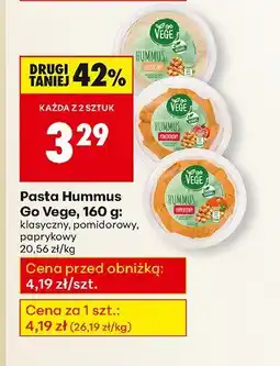 Biedronka Pasta Hummus Go Vege, 160 g klasyczny oferta