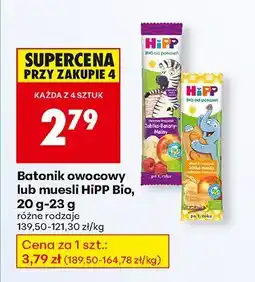 Biedronka Batonik owocowy lub muesli HiPP Bio, 20 g-23 g oferta