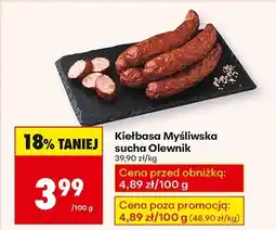 Biedronka Kiełbasa Myśliwska sucha Olewnik oferta