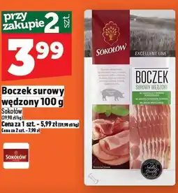 Topaz Boczek surowy wędzony 100 g Sokołów oferta