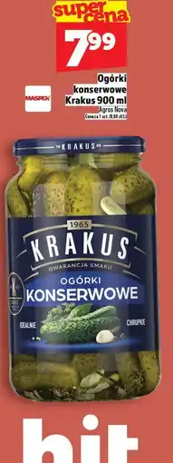 Topaz Ogórki konserwowe Krakus 900 ml Agros Nova oferta