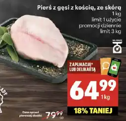 Delikatesy Centrum Pierś z gęsi z kością, ze skórą Delikatesy Centrum oferta