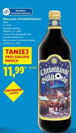 Lidl Wino grzane, Christkindl Glühwein oferta