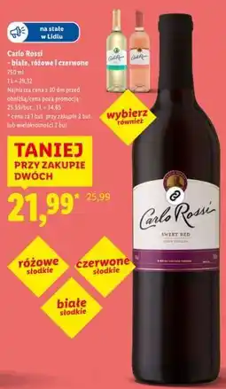 Lidl Carlo Rossi - białe, różowe i czerwone oferta