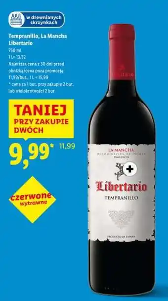 Lidl Libertario Tempranillo, La Mancha oferta