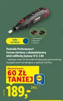 Lidl Parkside Performance Zestaw startowy z akumulatorową mini szlifierką kątową 12 V, 2 Ah oferta
