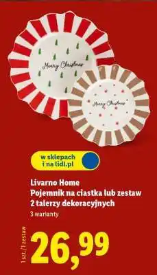 Lidl Livarno Home Pojemnik na ciastka lub zestaw 2 talerzy dekoracyjnych oferta