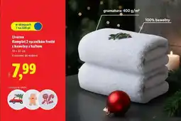 Lidl Livarno Komplet 2 ręczników frotte z bawełny z haftem oferta