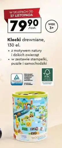 Biedronka Klocki drewniane, 130 el oferta