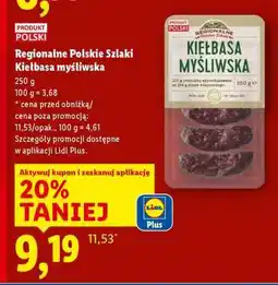 Lidl Regionalne Polskie Szlaki Kiełbasa myśliwska oferta