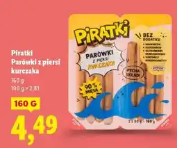Lidl PIRATKI Parówki z piersi kurczaka oferta