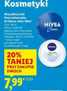 Lidl Nivea/Nivea Soft Krem uniwersalny do twarzy, ciała i dłoni oferta