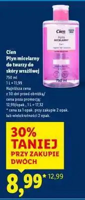 Lidl Cien Płyn micelarny do twarzy do skóry wrażliwej oferta