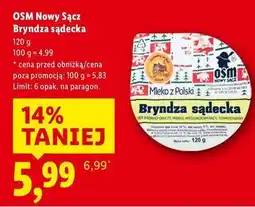 Lidl Bryndza sądecka Osm Nowy Sącz oferta