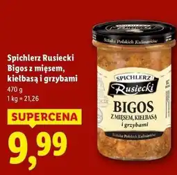 Lidl Bigos z mięsem kiełbasą i grzybami Spichlerz Rusiecki oferta