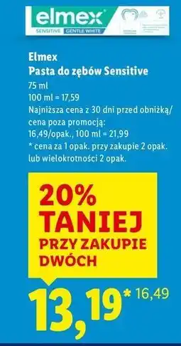 Lidl Pasta do zębów whitening Elmex Sensitive oferta