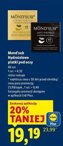 Lidl Płatki pod oczy anti-wrinkle Mond'sub oferta