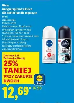 Lidl Antyperspirant fresh Nivea Men Invisible Black & White oferta