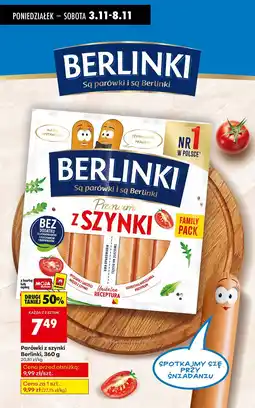 Biedronka Parówki z szynki Berlinki oferta