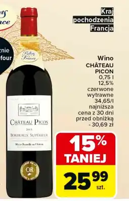 Carrefour Wino wytrawne Chateau Picon oferta