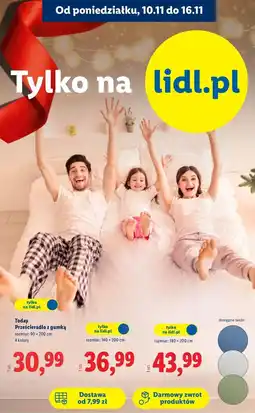 Lidl Prześcieradło z gumką 180 x 200 cm Today Home Textile oferta