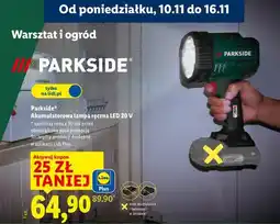 Lidl Lampa akumulatorowa ręczna 20 v Parkside oferta