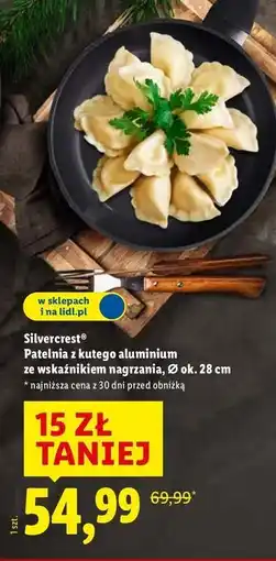 Lidl Patelniaz kutego aluminium z wskaźnikiem nagrzania 28 cm Silvercrest oferta