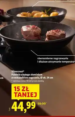 Lidl Patelniaz kutego aluminium z wskaźnikiem nagrzania 24 cm Silvercrest oferta