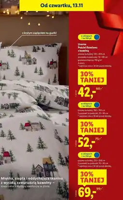 Lidl Komplet pościeli flanelowej 220 x 200 cm + 2 70 80 Livarno Home oferta