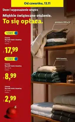 Lidl Ręcznik frotte 30 x 50 cm Livarno Home oferta