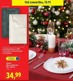 Lidl Obrus świąteczny 140 x 240 cm Livarno Home oferta