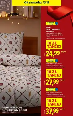 Lidl Pościel z mikrowłókna satynowego 220 x 200 cm + 2 70 80 Livarno Home oferta