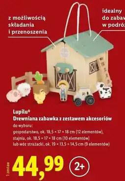 Lidl Zabawka drewniana wóz strażacki Lupilu oferta