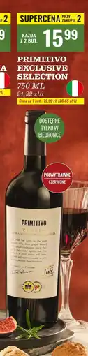 Biedronka Wino Primitivo Exclusive Selection oferta