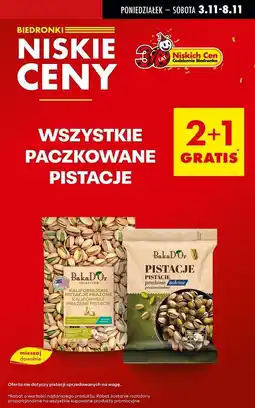 Biedronka Pistacje niesolone prażone Bakad'or oferta